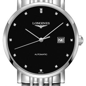 Longines Elegant L4.910.4.57.6 Kello Musta / Teräs