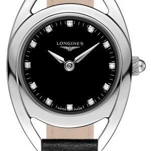 Longines Equestrian L6.135.4.57.0 Kello Musta / Nahka