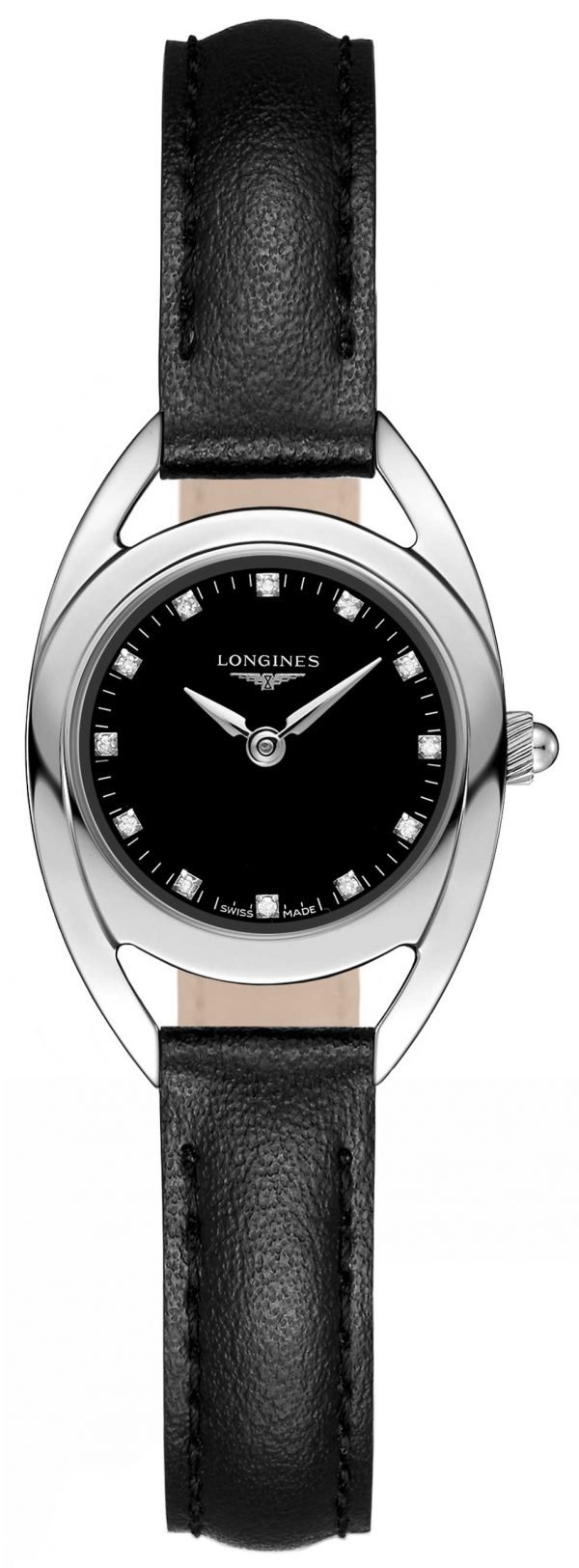 Longines Equestrian L6.135.4.57.0 Kello Musta / Nahka