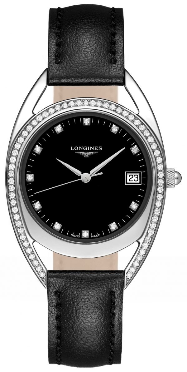 Longines Equestrian L6.138.0.57.0 Kello Musta / Nahka