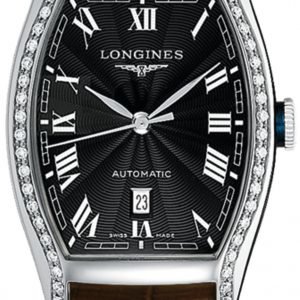 Longines Evidenza L2.142.0.50.2 Kello Musta / Nahka