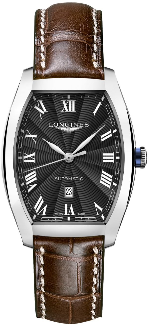 Longines Evidenza L2.342.4.51.4 Kello Musta / Nahka