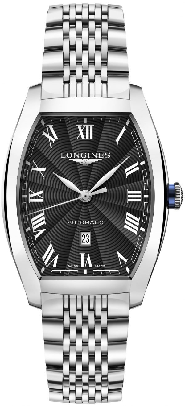 Longines Evidenza L2.342.4.51.6 Kello Musta / Teräs