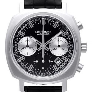 Longines Heritage 1973 L2.791.4.52.0 Kello Musta / Nahka