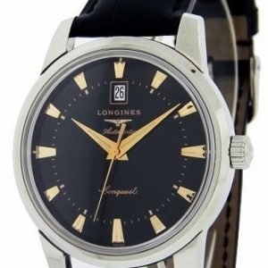 Longines Heritage L1.645.4.52.4 Kello Musta / Nahka