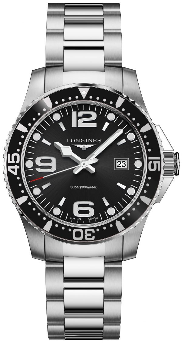 Longines Hydroconquest L3.730.4.56.6 Kello Musta / Teräs