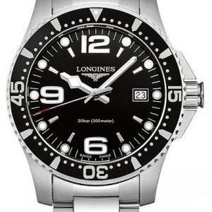 Longines Hydroconquest L3.740.4.56.6 Kello Musta / Teräs