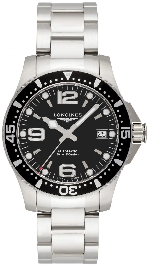 Longines Hydroconquest L3.741.4.56.6 Kello Musta / Teräs