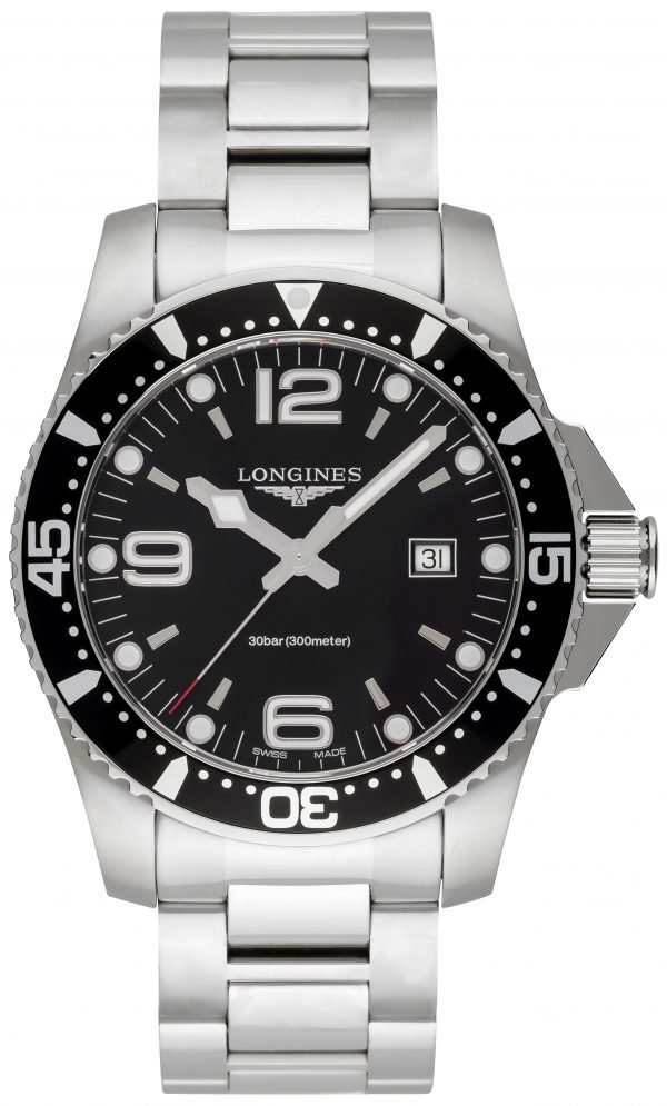 Longines Hydroconquest L3.840.4.56.6 Kello Musta / Teräs