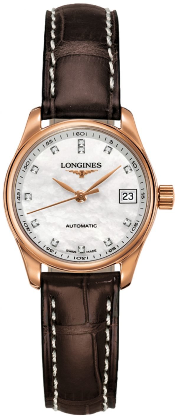 Longines Master L2.128.8.87.3 Kello Valkoinen / Nahka