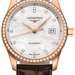 Longines Master L2.257.9.87.3 Kello Valkoinen / Nahka