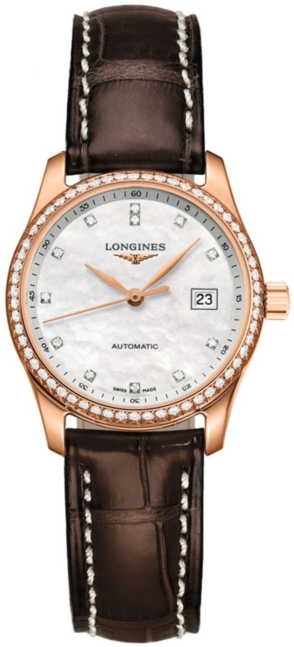 Longines Master L2.257.9.87.3 Kello Valkoinen / Nahka