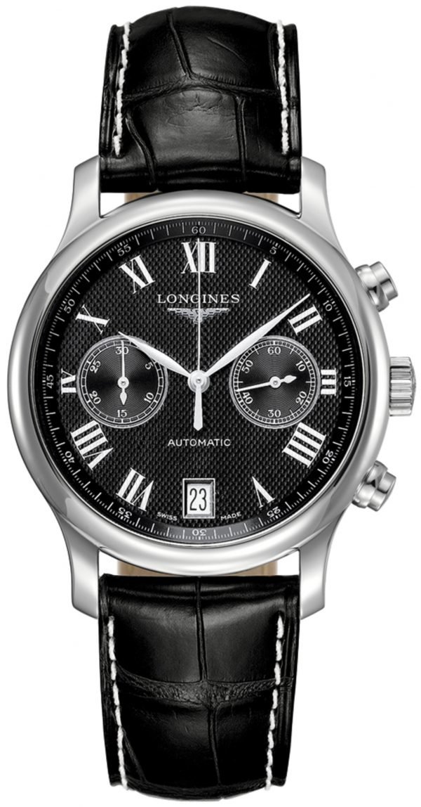 Longines Master L2.669.4.51.8 Kello Musta / Nahka