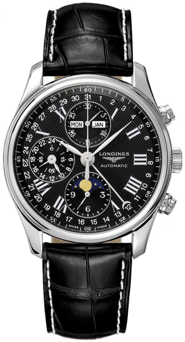 Longines Master L2.673.4.51.8 Kello Musta / Nahka