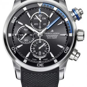 Maurice Lacroix Pontos Pt6008-Ss001-331-1 Kello Musta / Nahka