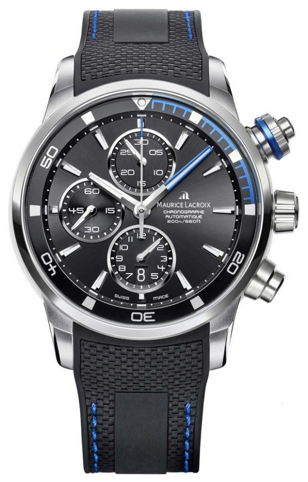 Maurice Lacroix Pontos Pt6008-Ss001-331-1 Kello Musta / Nahka