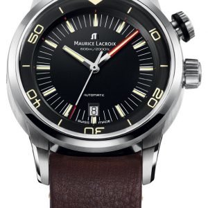 Maurice Lacroix Pontos Pt6248-Ss001-330-2 Kello Musta / Nahka