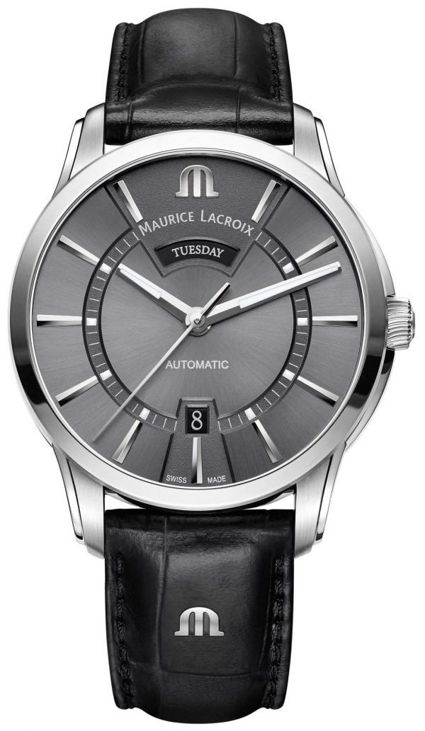 Maurice Lacroix Pontos Pt6358-Ss001-332-1 Kello Harmaa / Nahka