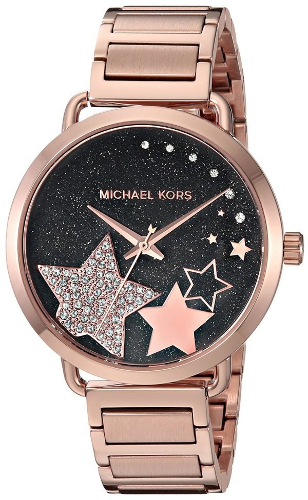 Michael Kors Mk3795 Kello Musta / Punakultasävyinen