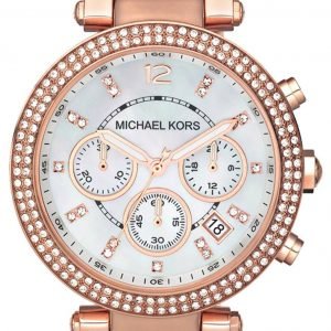 Michael Kors Parker Mk5491 Kello Valkoinen / Punakultasävyinen