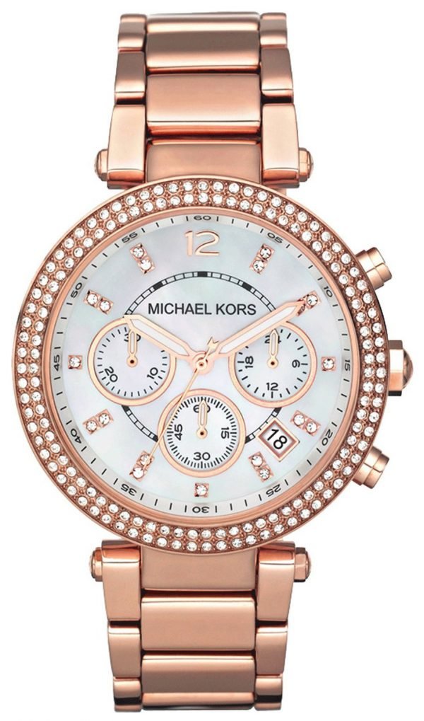 Michael Kors Parker Mk5491 Kello Valkoinen / Punakultasävyinen