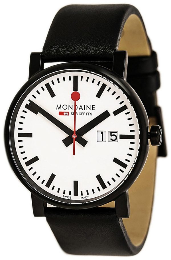 Mondaine Evo Big A627.30303.61sbb Kello Valkoinen / Nahka