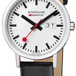 Mondaine Evo Big A627.30314.11sbo Kello Valkoinen / Nahka