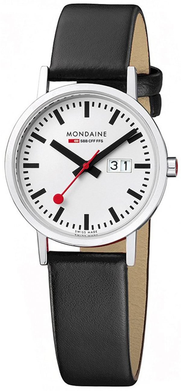 Mondaine Evo Big A627.30314.11sbo Kello Valkoinen / Nahka