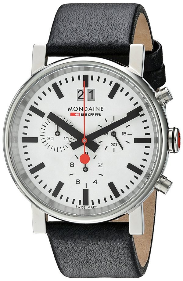 Mondaine Evo Big A690.30304.11sbb Kello Valkoinen / Nahka