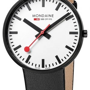 Mondaine Evo Giant A660.30328.61sbb Kello Valkoinen / Nahka