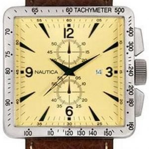 Nautica Chronograph A17532 Kello Samppanja / Nahka