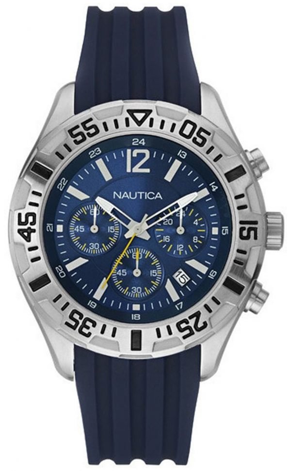 Nautica Chronograph A17667g Kello Sininen / Kumi