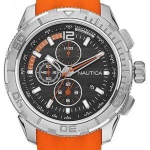 Nautica Chronograph A18723g Kello Musta / Kumi