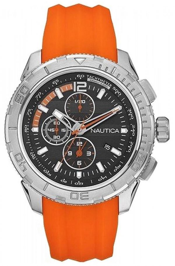 Nautica Chronograph A18723g Kello Musta / Kumi