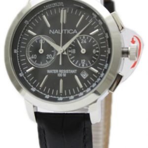 Nautica Chronograph N18617m Kello Musta / Nahka