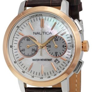 Nautica Chronograph N19580m Kello Valkoinen / Nahka