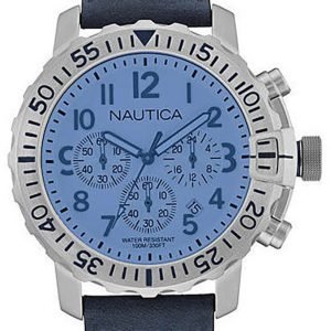 Nautica Chronograph Nai19534g Kello Sininen / Nahka