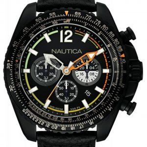 Nautica Chronograph Nai22506g Kello Musta / Nahka