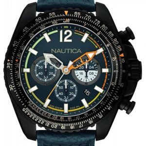 Nautica Chronograph Nai22507g Kello Sininen / Nahka