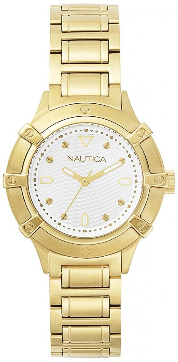 Nautica Dress Napcpr004 Kello Valkoinen / Kullansävytetty