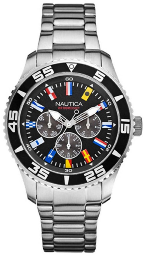 Nautica Multifunction A14631g Kello Musta / Teräs