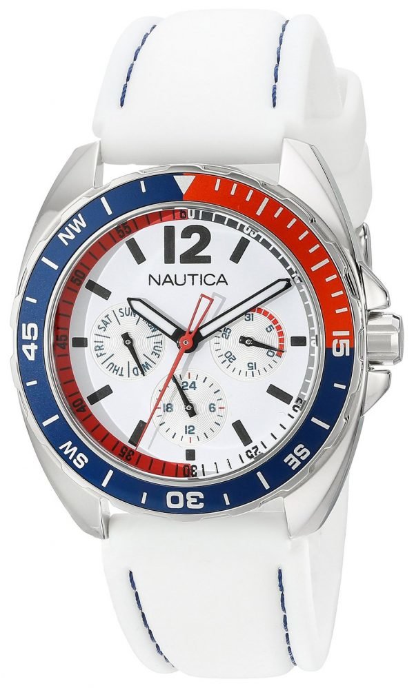 Nautica Multifunction N09907g Kello Valkoinen / Muovi