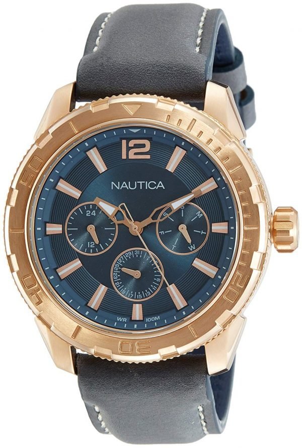 Nautica Napstl003 Kello Harmaa / Nahka