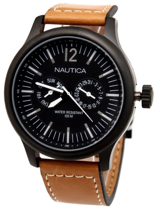 Nautica Nct A13602g Kello Musta / Nahka