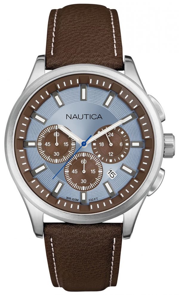 Nautica Nct A16694g Kello Sininen / Nahka