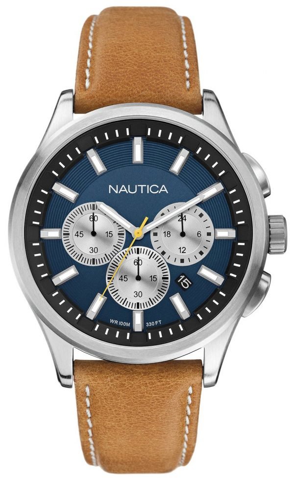 Nautica Nct A16695g Kello Sininen / Nahka