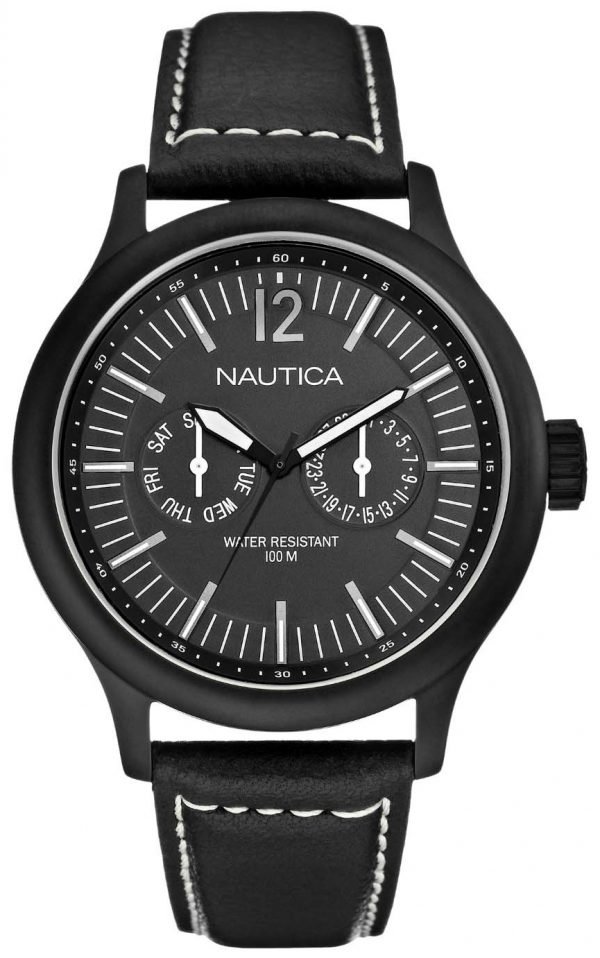 Nautica Nct N13603g Kello Musta / Nahka