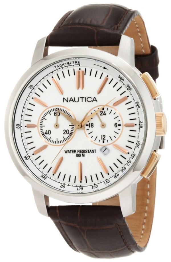 Nautica Nct N19574g Kello Valkoinen / Nahka