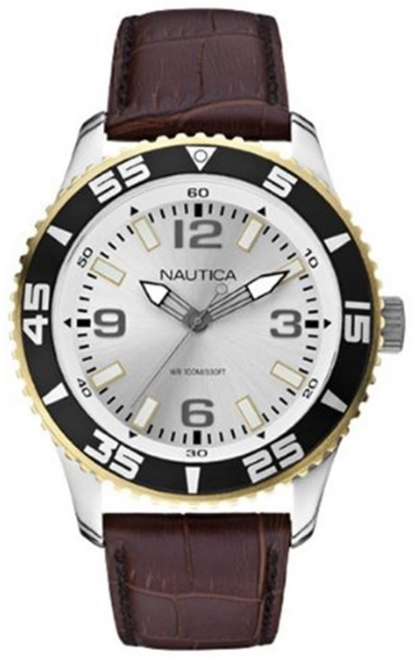 Nautica Nst N09612g Kello Hopea / Nahka