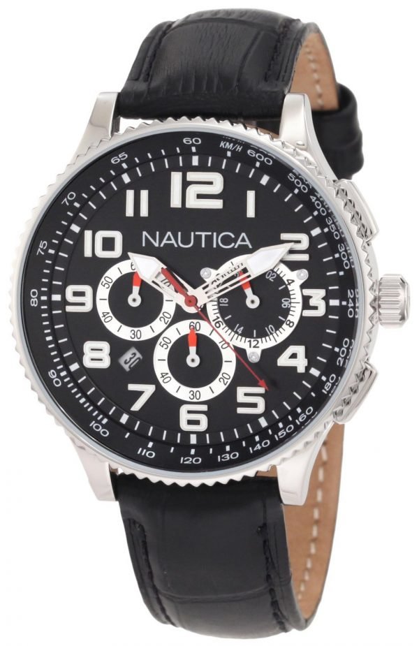 Nautica Ocn 38 N22596m Kello Musta / Nahka